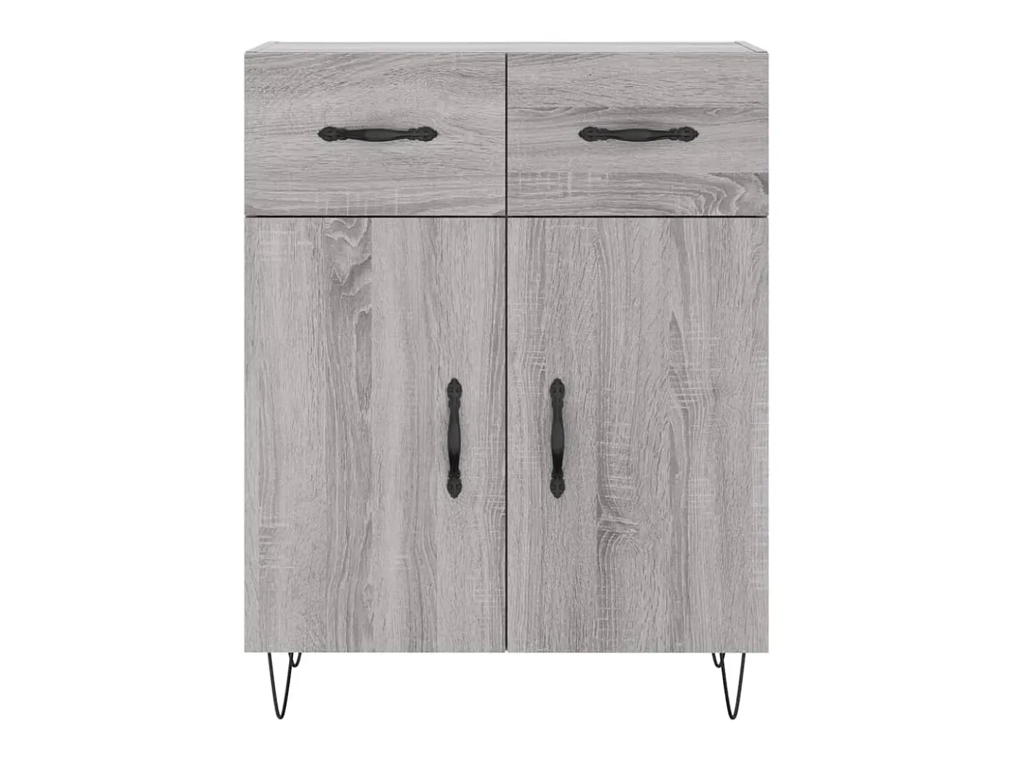 Aparador alto madera contrachapada gris sonoma 69,5x34x180 cm