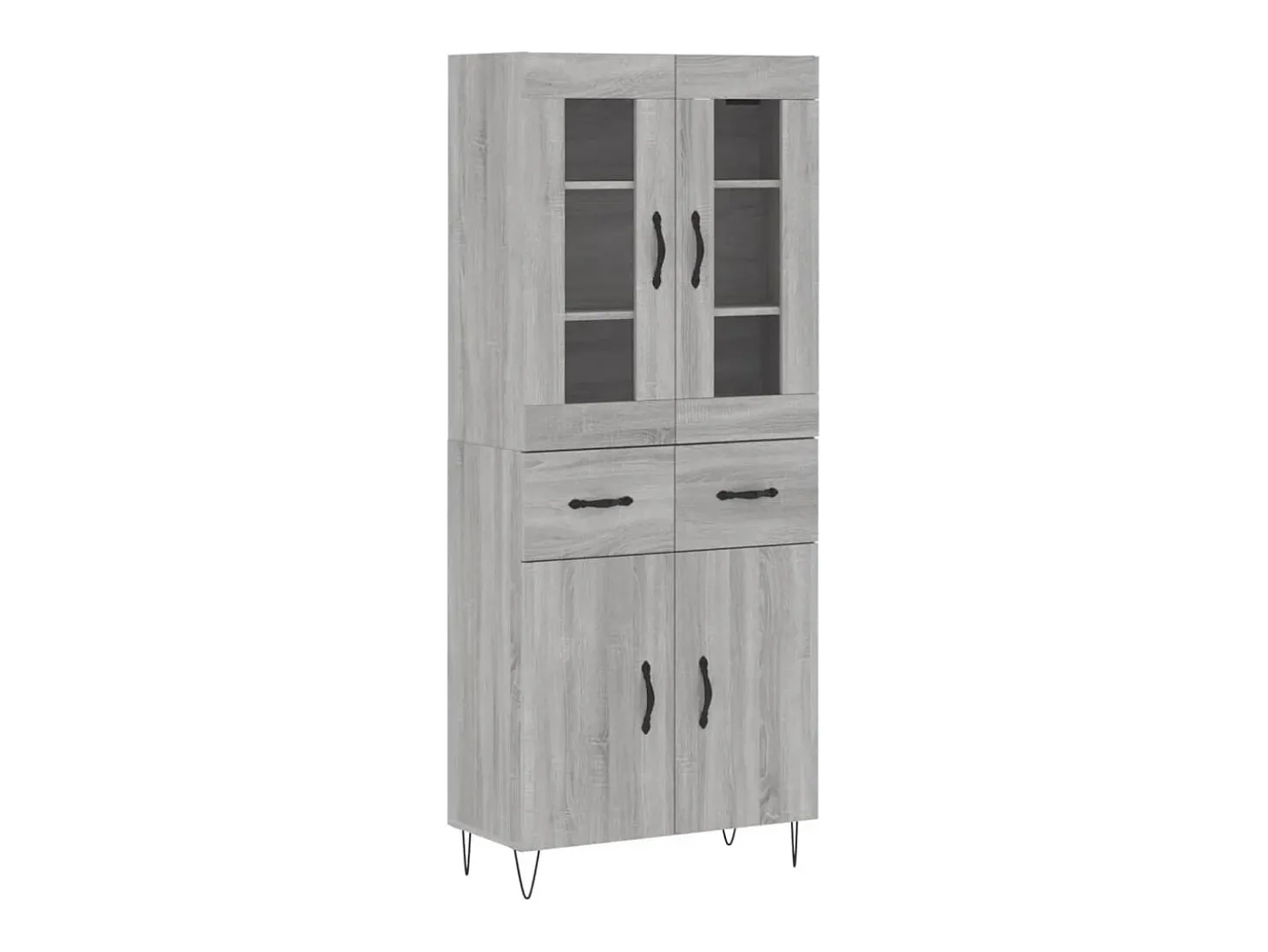 Aparador alto madera contrachapada gris sonoma 69,5x34x180 cm