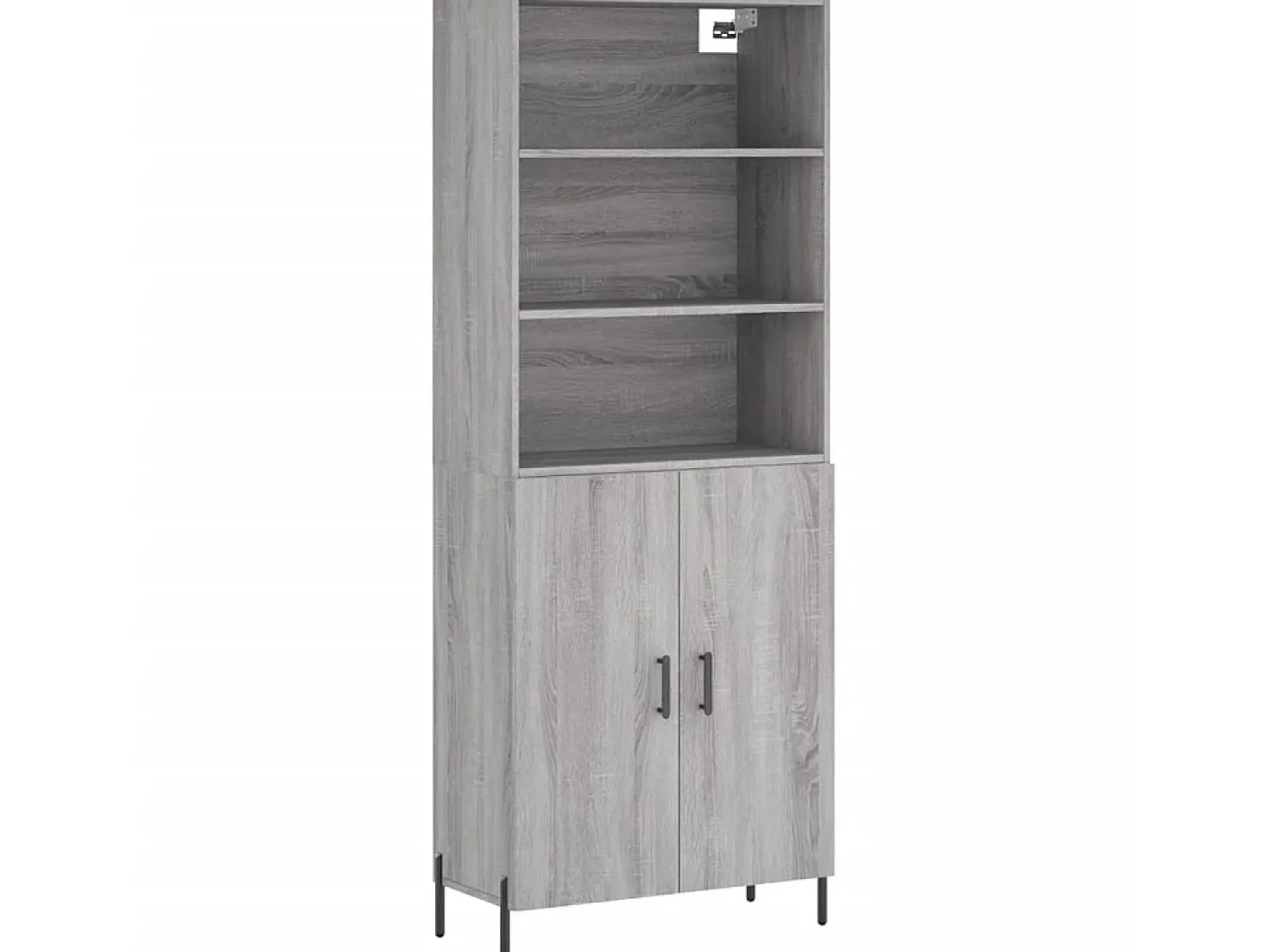 Aparador alto madera contrachapada gris sonoma 69,5x34x180 cm ES15213