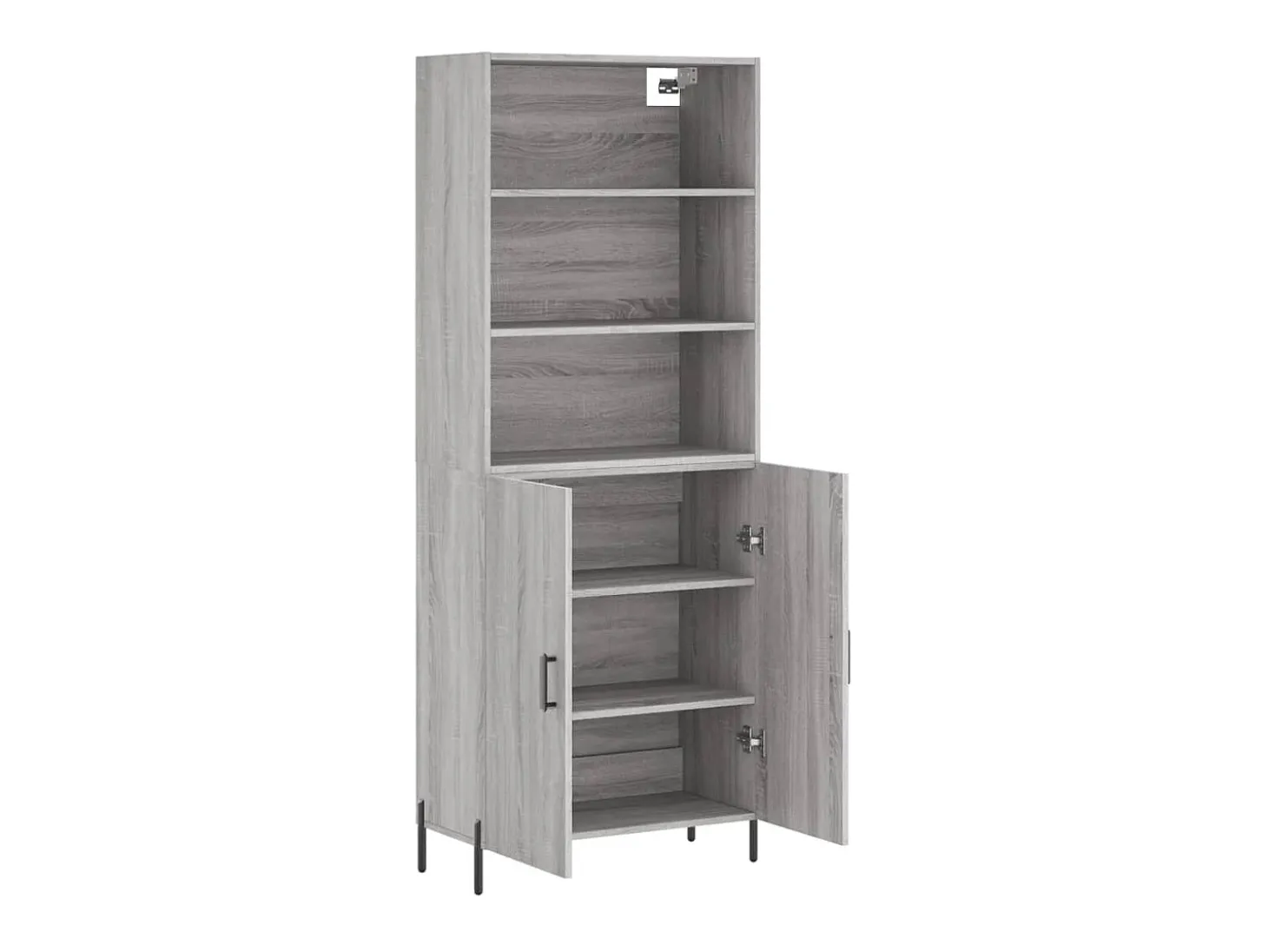 Aparador alto madera contrachapada gris sonoma 69,5x34x180 cm ES15213