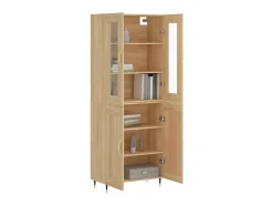 Aparador alto madera contrachapada color roble 69,5x34x180 cm ES38484