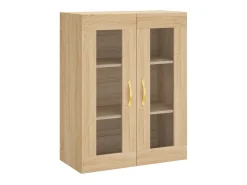 Aparador alto madera contrachapada color roble 69,5x34x180 cm ES38484