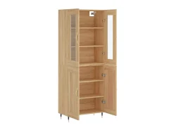 Aparador alto madera contrachapada color roble 69,5x34x180 cm ES38484