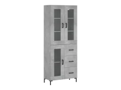 Aparador alto madera contrachapada gris hormigón 69,5x34x180 cm ES95928