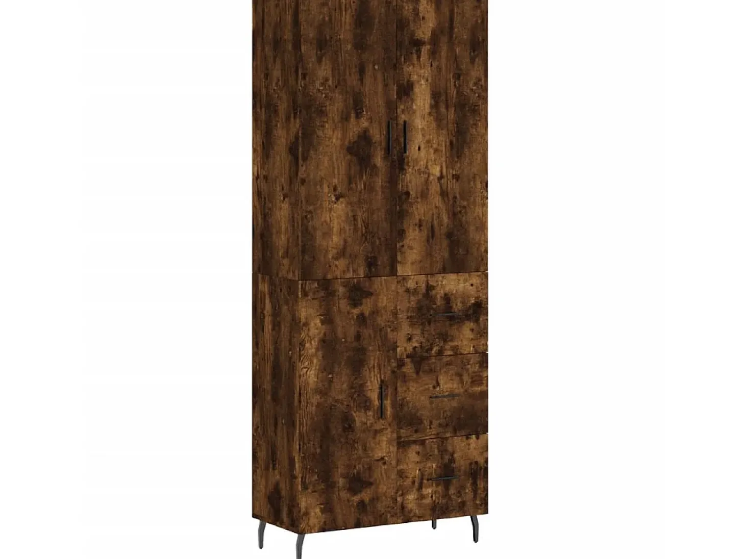 Aparador alto madera contrachapada roble ahumado 69,5x34x180 cm ES82741