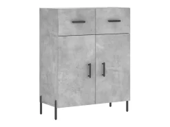 Aparador alto madera contrachapada gris hormigón 69,5x34x180 cm