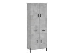 Aparador alto madera contrachapada gris hormigón 69,5x34x180 cm