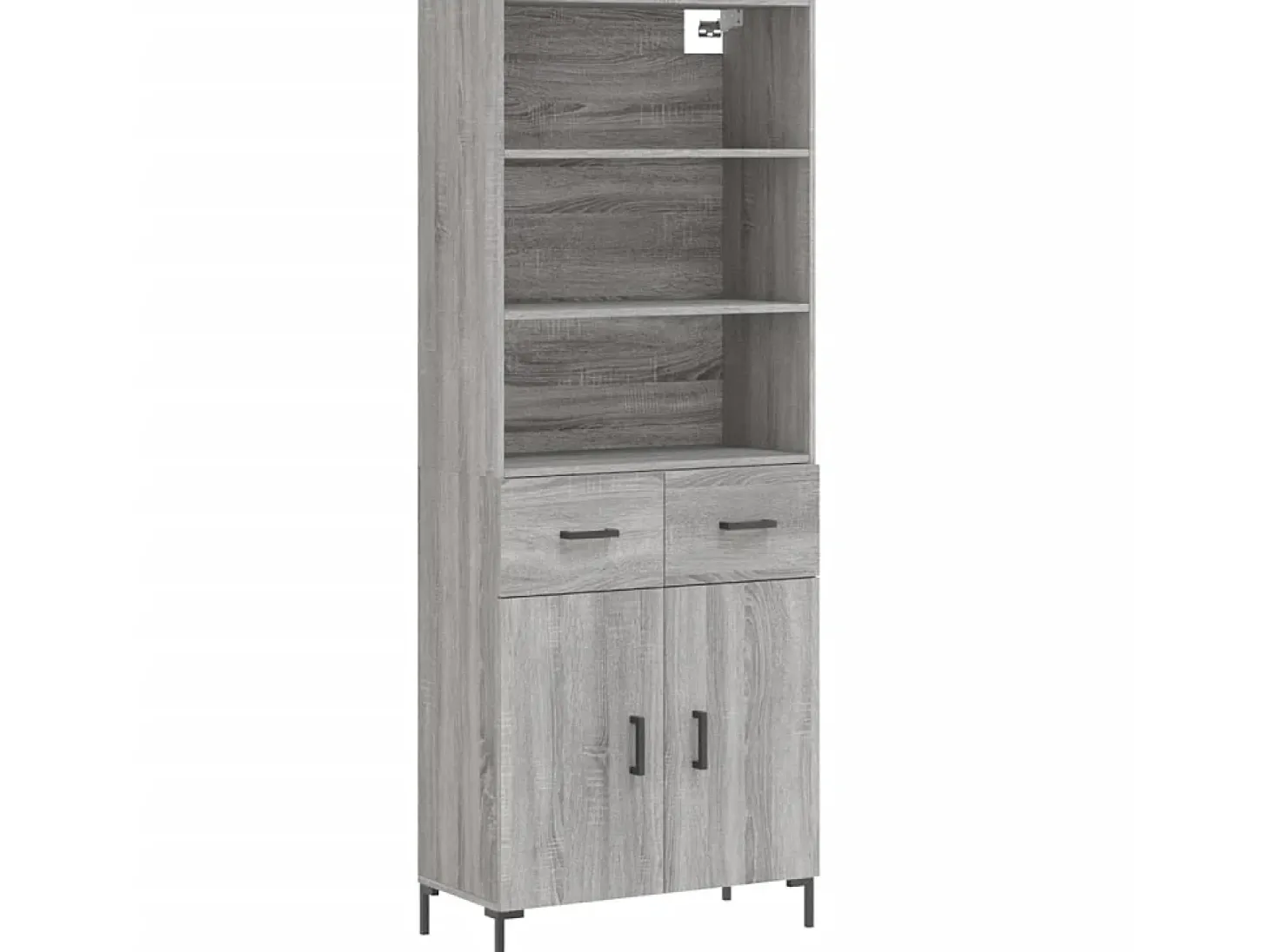Aparador alto madera contrachapada gris sonoma 69,5x34x180 cm ES28886