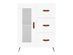 Aparador alto madera contrachapada blanco 69,5x34x180 cm
