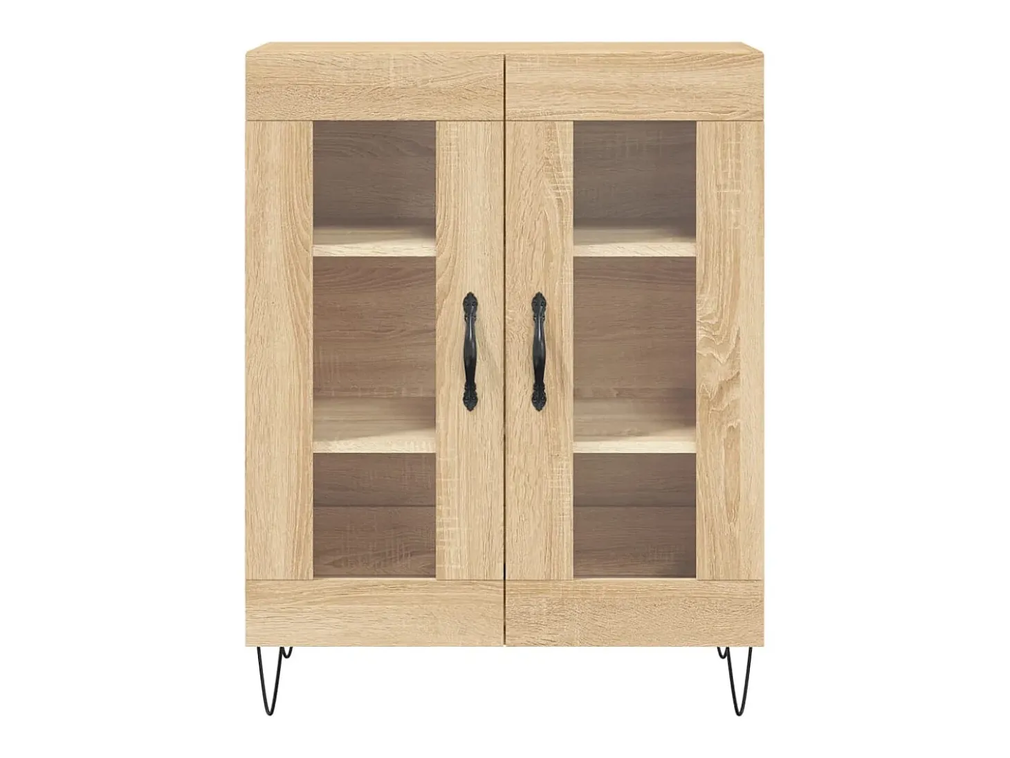 Aparador alto madera contrachapada color roble 69,5x34x180 cm