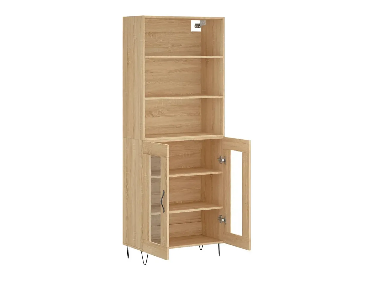 Aparador alto madera contrachapada color roble 69,5x34x180 cm