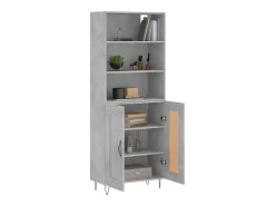 Aparador alto madera contrachapada gris hormigón 69,5x34x180 cm ES92837