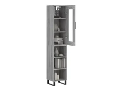 Aparador alto madera contrachapada gris Sonoma 34,5x34x180 cm ES37447