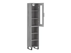 Aparador alto madera contrachapada gris Sonoma 34,5x34x180 cm ES37447