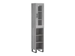 Aparador alto madera contrachapada gris Sonoma 34,5x34x180 cm ES37447