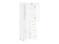 Aparador alto madera contrachapada blanco 69,5x34x180 cm ES46837