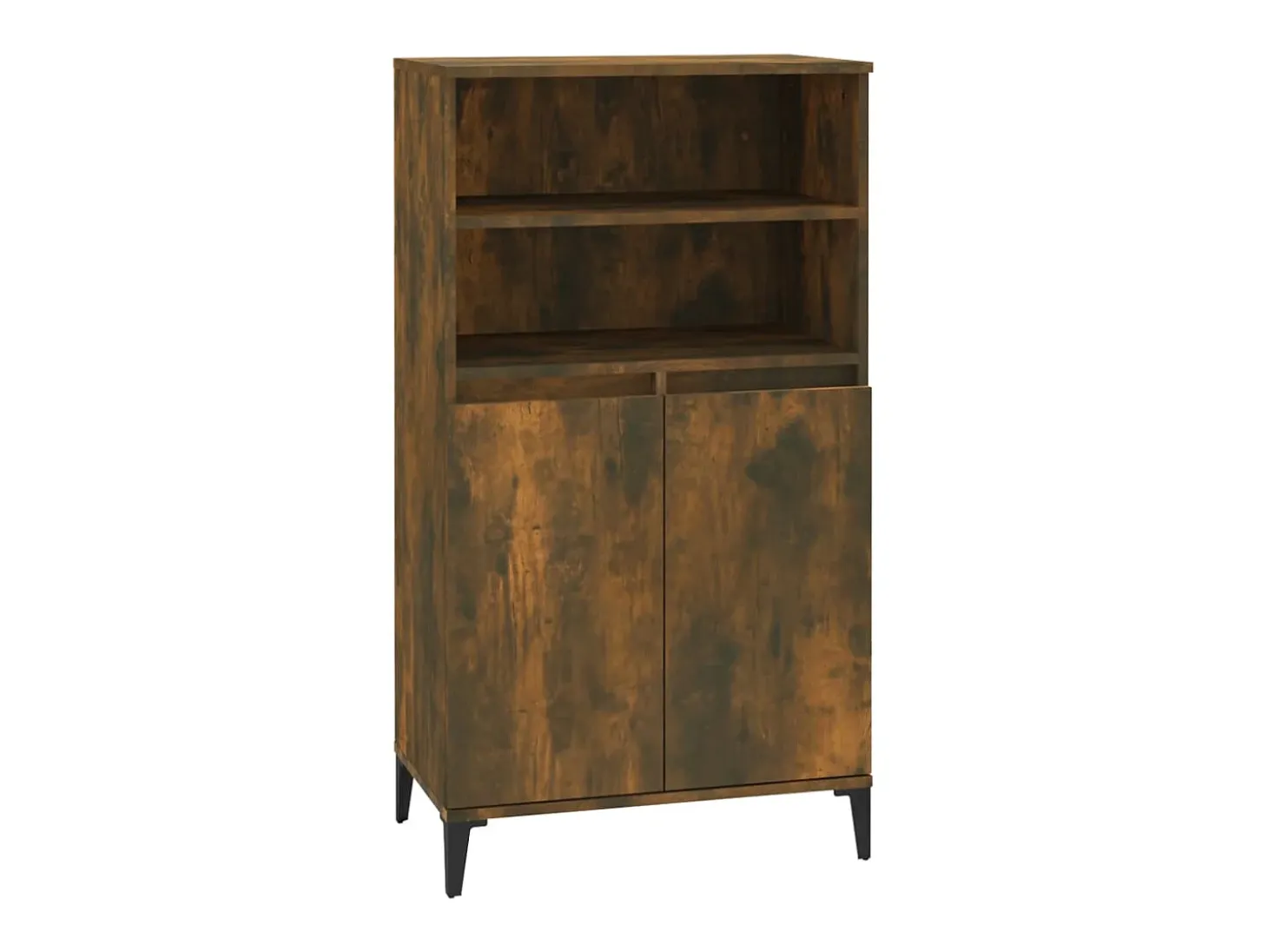 Aparador alto madera contrachapada roble ahumado 60x36x110 cm ES77542