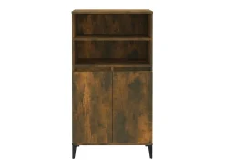 Aparador alto madera contrachapada roble ahumado 60x36x110 cm ES77542