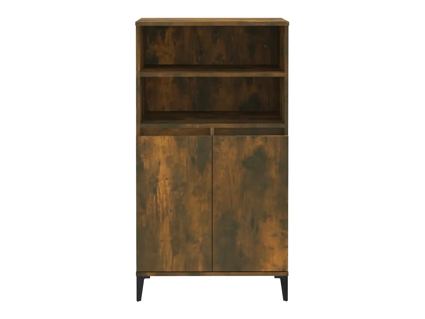Aparador alto madera contrachapada roble ahumado 60x36x110 cm ES77542