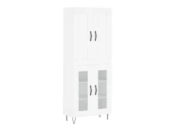 Aparador alto madera contrachapada blanco 69,5x34x180 cm