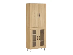Aparador alto madera contrachapada color roble 69,5x34x180 cm ES28214
