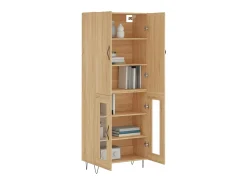 Aparador alto madera contrachapada color roble 69,5x34x180 cm ES28214