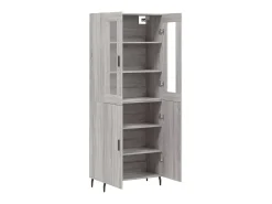 Aparador alto madera contrachapada gris sonoma 69,5x34x180 cm ES32405