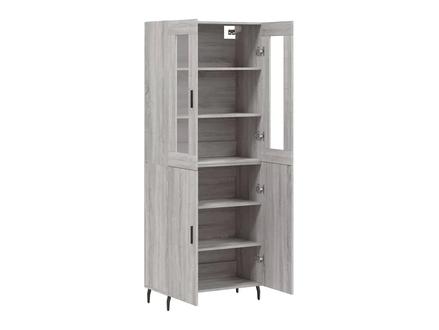 Aparador alto madera contrachapada gris sonoma 69,5x34x180 cm ES32405