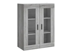 Aparador alto madera contrachapada gris sonoma 69,5x34x180 cm ES32405