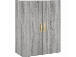Aparador alto madera contrachapada gris sonoma 69,5x34x180 cm ES23041