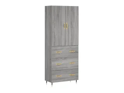 Aparador alto madera contrachapada gris sonoma 69,5x34x180 cm ES23041