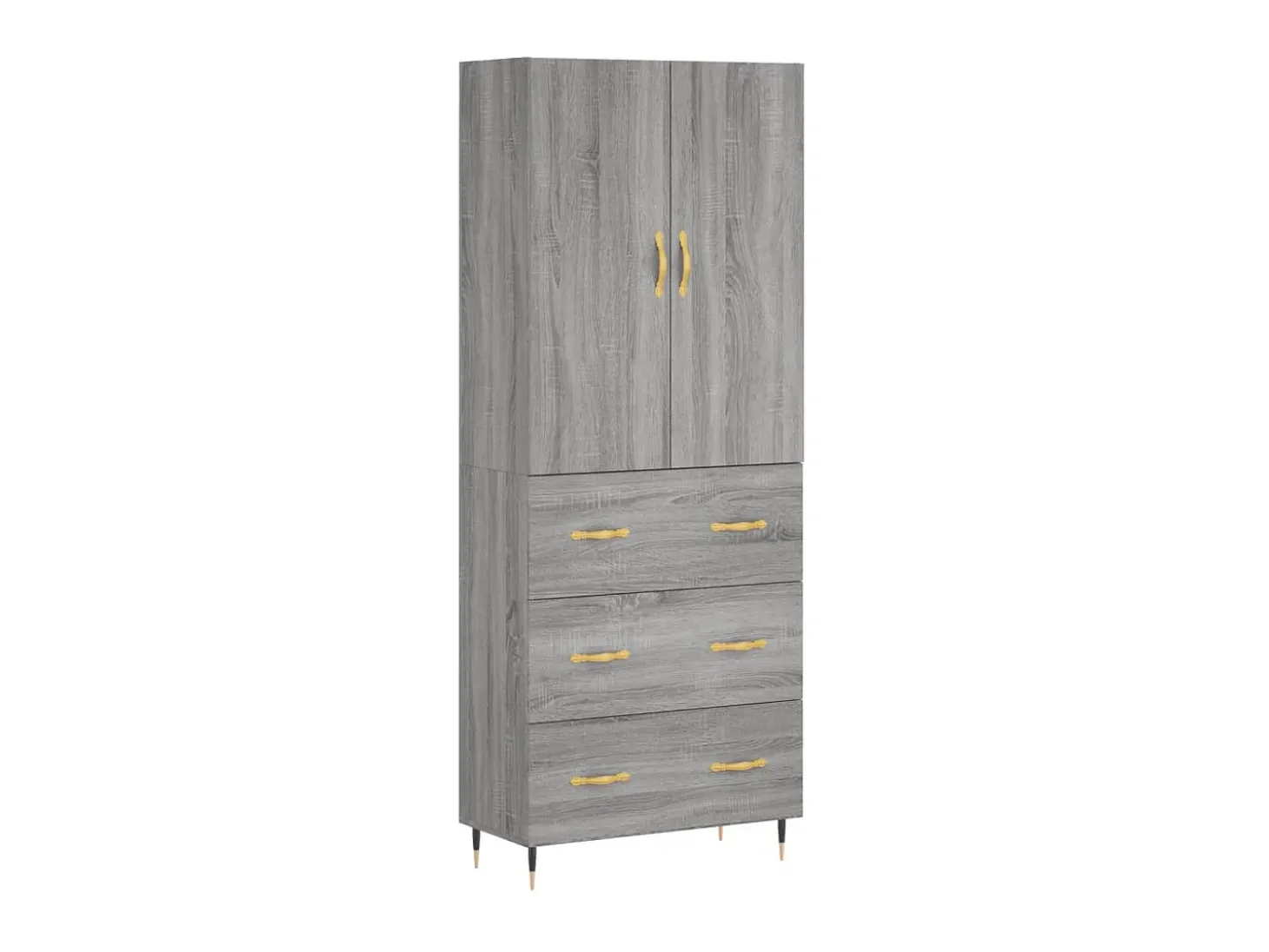 Aparador alto madera contrachapada gris sonoma 69,5x34x180 cm ES23041