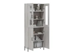 Aparador alto madera contrachapada gris sonoma 69,5x34x180 cm ES10286