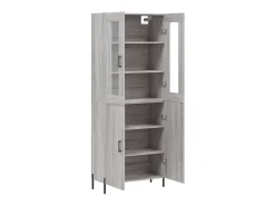 Aparador alto madera contrachapada gris sonoma 69,5x34x180 cm ES10286