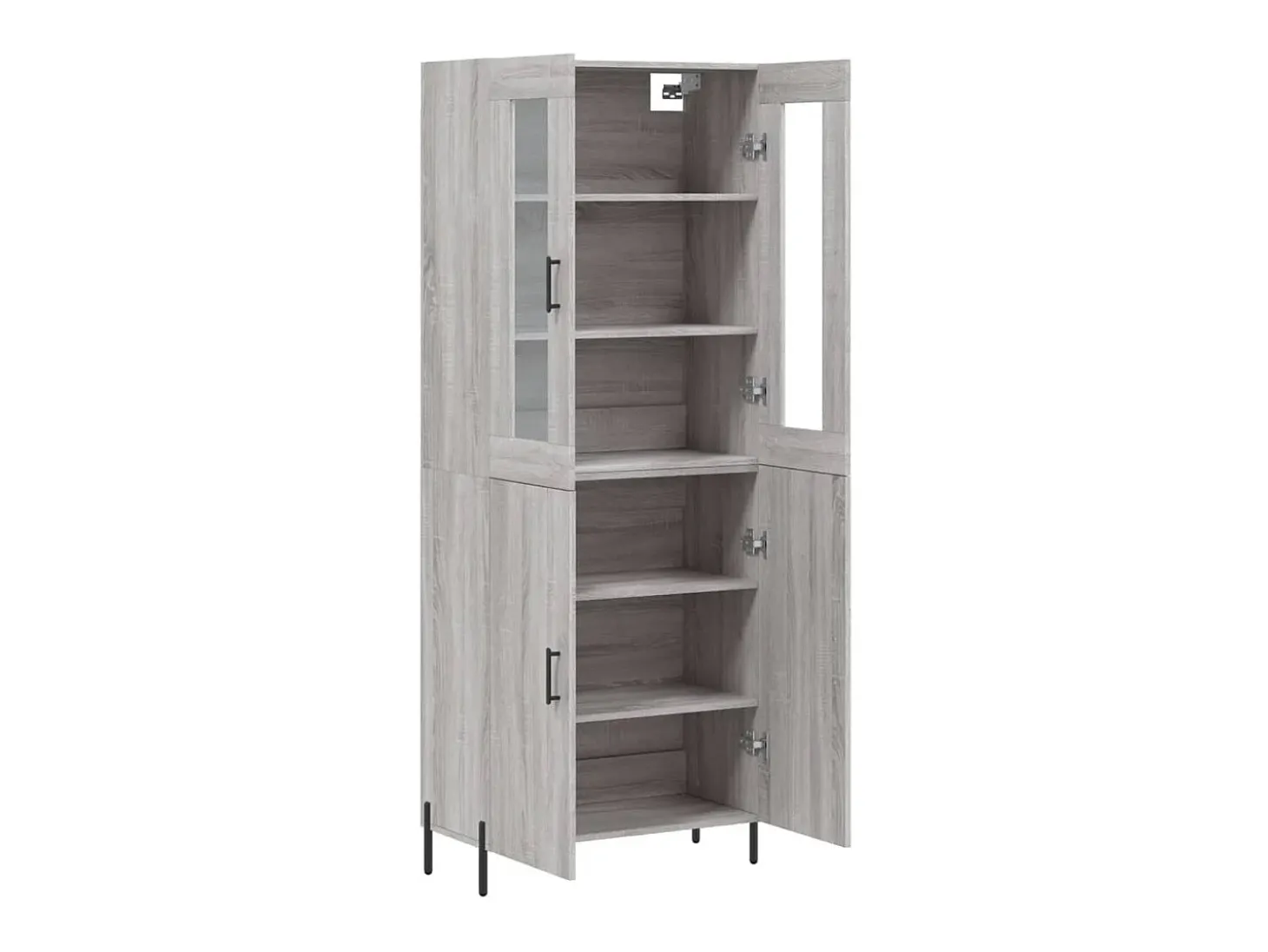 Aparador alto madera contrachapada gris sonoma 69,5x34x180 cm ES10286