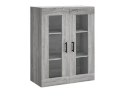 Aparador alto madera contrachapada gris sonoma 69,5x34x180 cm ES10286