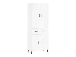 Aparador alto madera contrachapada blanco 69,5x34x180 cm ES98763
