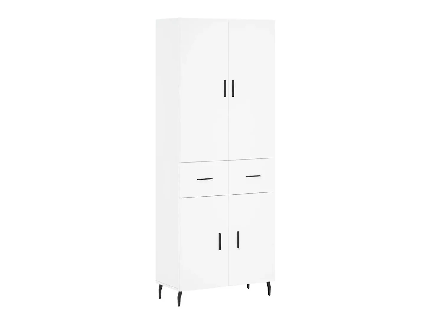 Aparador alto madera contrachapada blanco 69,5x34x180 cm ES98763