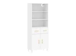 Aparador alto madera contrachapada blanco 69,5x34x180 cm ES37811