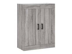 Aparador alto madera contrachapada gris sonoma 69,5x34x180 cm ES17381