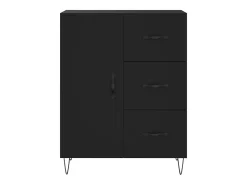 Aparador alto madera contrachapada negro 69,5x34x180 cm