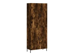 Aparador alto madera contrachapada roble ahumado 69,5x34x180 cm