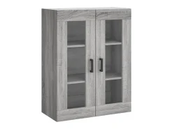 Aparador alto madera contrachapada gris sonoma 69,5x34x180 cm