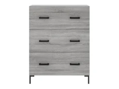 Aparador alto madera contrachapada gris sonoma 69,5x34x180 cm