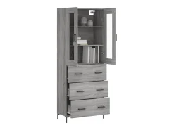 Aparador alto madera contrachapada gris sonoma 69,5x34x180 cm