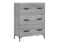 Aparador alto madera contrachapada gris sonoma 69,5x34x180 cm