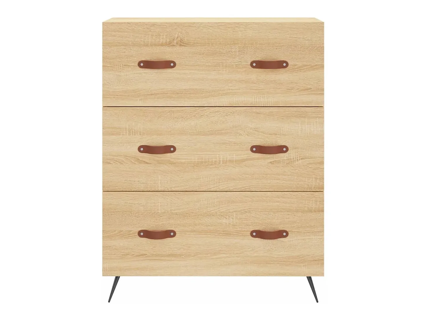 Aparador alto madera contrachapada color roble 69,5x34x180 cm