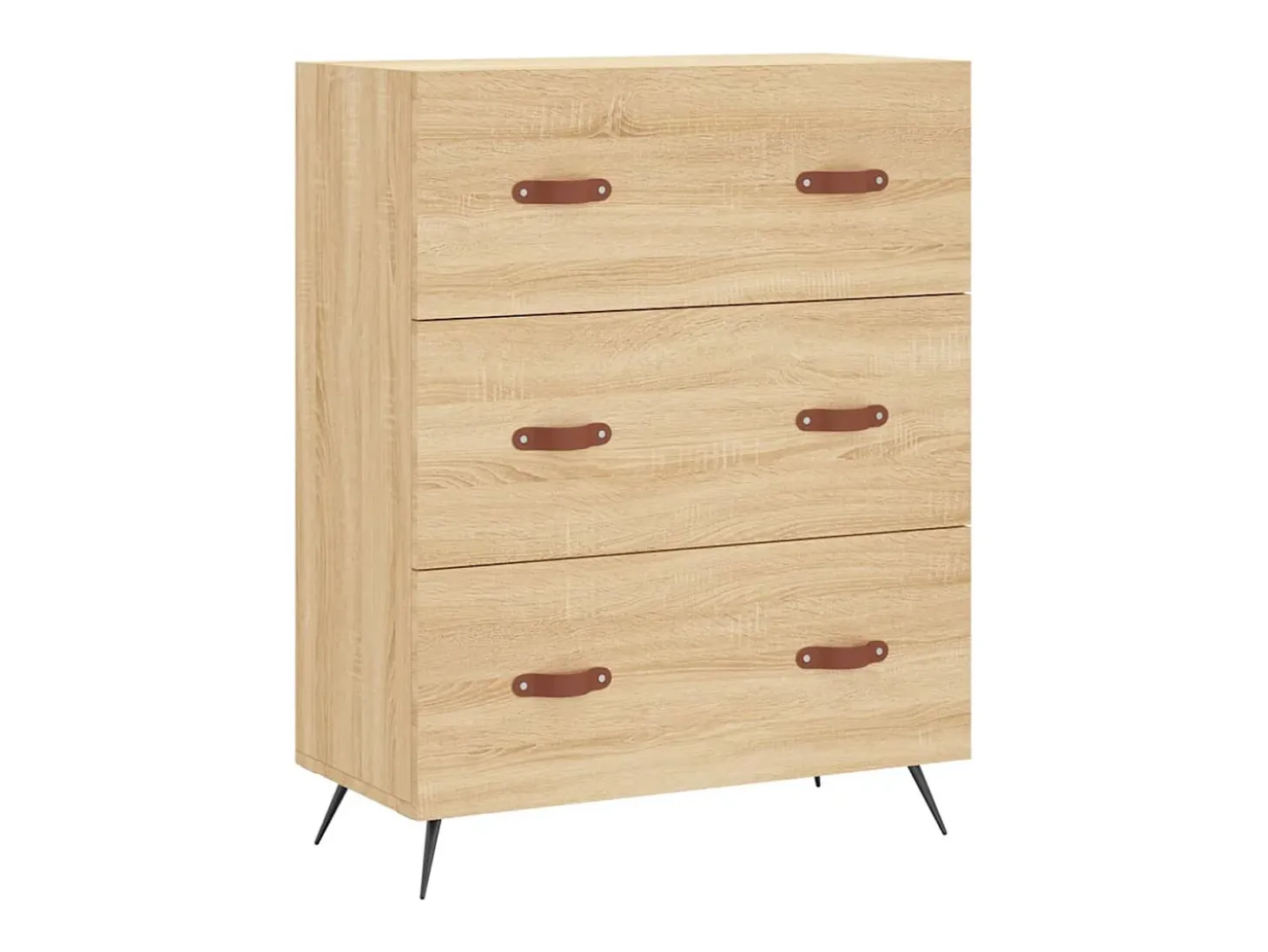 Aparador alto madera contrachapada color roble 69,5x34x180 cm