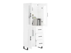 Aparador alto madera contrachapada blanco 69,5x34x180 cm ES17969