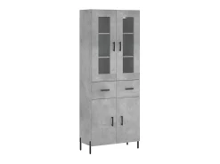 Aparador alto madera contrachapada gris hormigón 69,5x34x180 cm ES62428